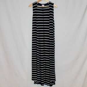 Lularoe joy vest navy and white stripes